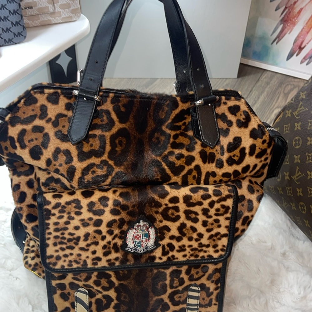 Christian Louboutin Syd large calf hairbackpack/ 2 piece RARE🩷